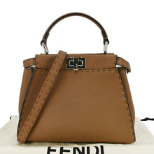 Load image into Gallery viewer, FENDI Selleria Peekaboo Leather Crossbody Bag Brown
