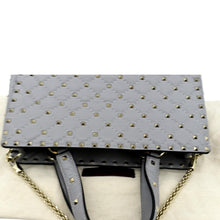 Load image into Gallery viewer, VALENTINO Rockstud Spike Quilted Leather Tote Crossbody Bag Grey
