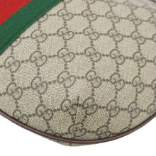 Load image into Gallery viewer, GUCCI Ophidia Web Half Moon GG Supreme Canvas Hobo Bag Beige 598125

