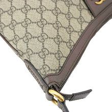 Load image into Gallery viewer, GUCCI Ophidia Web Half Moon GG Supreme Canvas Hobo Bag Beige 598125
