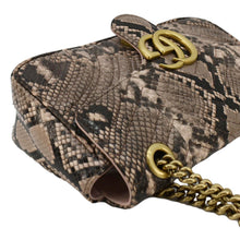 Load image into Gallery viewer, GUCCI GG Marmont Snake Print Leather Crossbody Bag Brown 443497
