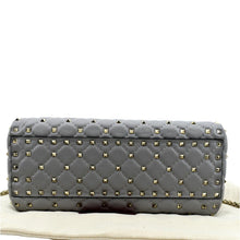 Load image into Gallery viewer, VALENTINO Rockstud Spike Quilted Leather Tote Crossbody Bag Grey
