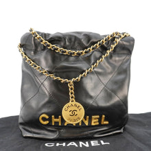 Load image into Gallery viewer, CHANEL Pearl 22 Shiny Crumpled Leather Crossbody Bag Black
