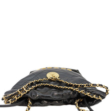 Load image into Gallery viewer, CHANEL Pearl 22 Shiny Crumpled Leather Crossbody Bag Black
