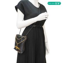 Load image into Gallery viewer, CHANEL Pearl 22 Shiny Crumpled Leather Crossbody Bag Black
