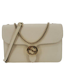 Load image into Gallery viewer, GUCCI Interlocking GG Medium Calfskin Leather Shoulder Bag Off White 510303

