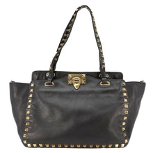 Load image into Gallery viewer, VALENTINO Garavani Rockstud Leather Tote Bag Black
