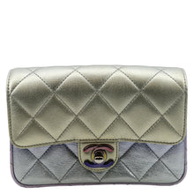 Load image into Gallery viewer, CHANEL Gradient Metallic Quilted Calfskin Leather Clutch Bag Silver
