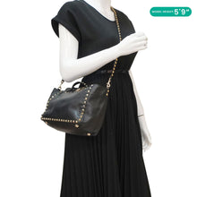 Load image into Gallery viewer, VALENTINO Garavani Rockstud Leather Tote Bag Black
