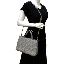 Load image into Gallery viewer, VALENTINO Rockstud Spike Quilted Leather Tote Crossbody Bag Grey
