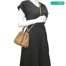 Load image into Gallery viewer, FENDI Selleria Peekaboo Leather Crossbody Bag Brown
