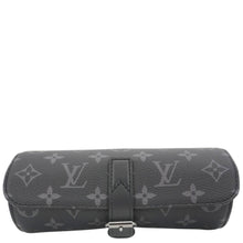 Load image into Gallery viewer, LOUIS VUITTON 3 Watch Case Monogram Eclipse Pouch Black
