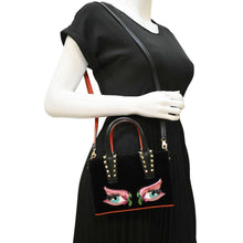 Load image into Gallery viewer, CHRISTIAN LOUBOUTIN Cabata Eyelet Velour Suede Tote dummy look
