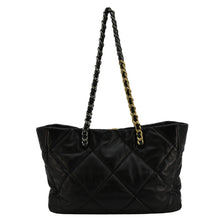 Load image into Gallery viewer, CHANEL 19 East West Quilted Leather Shopping Tote Bag Black
