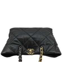 Load image into Gallery viewer, CHANEL 19 East West Quilted Leather Shopping Tote Bag Black
