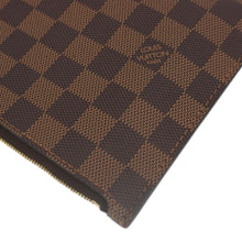 Load image into Gallery viewer, LOUIS VUITTON  Neverfull Damier Ebene Pochette Wristlet Pouch Brown
