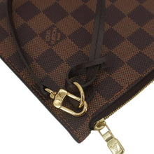 Load image into Gallery viewer, LOUIS VUITTON  Neverfull Damier Ebene Pochette Wristlet Pouch Brown
