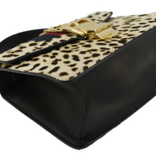 Load image into Gallery viewer, GUCCI Leopard Print Sylvie Mini Calf Hair Top Handle Shoulder Bag Beige 470270
