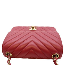 Load image into Gallery viewer, CHANEL Mini Flap Quilted Chevron Leather Crossbody Bag Red
