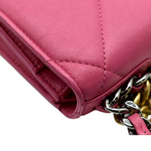 Load image into Gallery viewer, CHANEL19 CC WOC Quilted Leather Wallet On Chain Crossbody Bag Pink
