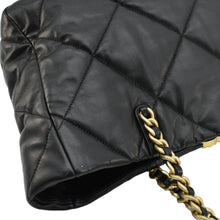 Load image into Gallery viewer, CHANEL 19 East West Quilted Leather Shopping Tote Bag Black
