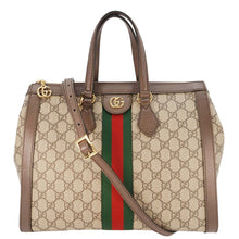 Load image into Gallery viewer, GUCCI Ophidia Medium GG Supreme Tote Shoulder Bag Beige 524537
