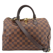 Load image into Gallery viewer, LOUIS VUITTON Speedy 30 Damier Ebene Bag – Shoulder Strap View
