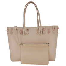 Load image into Gallery viewer, CHRISTIAN LOUBOUTIN Cabata Empire Studded Spike Leather Tote Bag Leche
