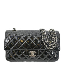 Load image into Gallery viewer, CHANEL Classic Medium Double Flap Patent Leather Shoulder Bag Black
