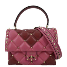 Load image into Gallery viewer, VALENTINO Rockstud Medium Candystud Leather Top Handle Shoulder Bag Pink
