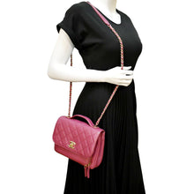 Load image into Gallery viewer, CHANEL Business Affinity Medium Flap Quilted Caviar Shoulder Bag Pink
