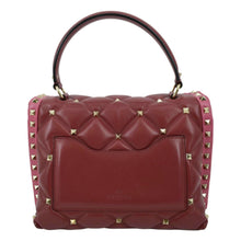 Load image into Gallery viewer, VALENTINO Rockstud Medium Candystud Leather Top Handle Shoulder Bag Pink
