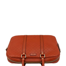 Load image into Gallery viewer, GUCCI Diamante Bright Leather Briefcase Travel Bag Orange 344357
