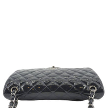 Load image into Gallery viewer, CHANEL Classic Double Flap Quilted Patent Leather Shoulder Bag Navy Blue
