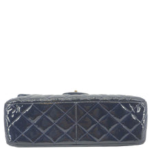 Load image into Gallery viewer, CHANEL Classic Double Flap Quilted Patent Leather Shoulder Bag Navy Blue
