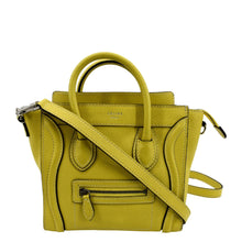 Load image into Gallery viewer, CELINE Nano Luggage Calfskin Leather Shoulder Bag Citron
