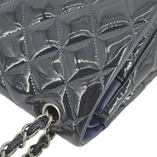 Load image into Gallery viewer, CHANEL Classic Double Flap Quilted Patent Leather Shoulder Bag Navy Blue
