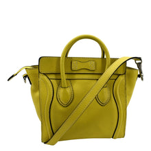 Load image into Gallery viewer, CELINE Nano Luggage Calfskin Leather Shoulder Bag Citron
