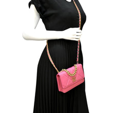 Load image into Gallery viewer, CHANEL19 CC WOC Quilted Leather Wallet On Chain Crossbody Bag Pink
