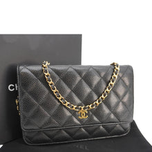 Load image into Gallery viewer, CHANEL Wallet On Chain Quilted Caviar Leather Crossbody Bag Black
