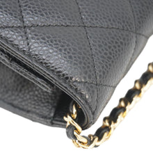 Load image into Gallery viewer, CHANEL Wallet On Chain Quilted Caviar Leather Crossbody Bag Black
