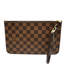 Load image into Gallery viewer, LOUIS VUITTON Neverfull Damier Ebene Pochette Wristlet Pouch Brown
