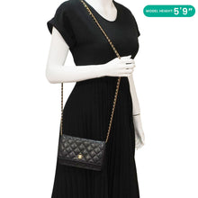 Load image into Gallery viewer, CHANEL Wallet On Chain Quilted Caviar Leather Crossbody Bag Black
