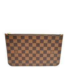 Load image into Gallery viewer, LOUIS VUITTON Neverfull Damier Ebene Pochette Wristlet Pouch Brown
