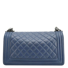 Load image into Gallery viewer, CHANEL Boy Bag Medium Quilted Leather Crossbody Bag Blue
