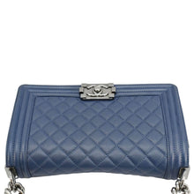 Load image into Gallery viewer, CHANEL Boy Bag Medium Quilted Leather Crossbody Bag Blue
