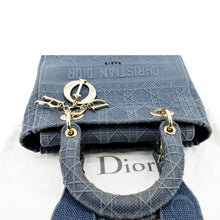 Load image into Gallery viewer, Christian Dior Lady D-Lite Canvas Crossbody Bag in denim blue color
