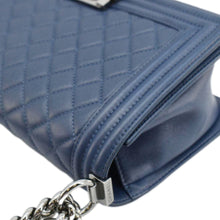 Load image into Gallery viewer, CHANEL Boy Bag Medium Quilted Leather Crossbody Bag Blue
