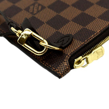 Load image into Gallery viewer, LOUIS VUITTON Neverfull Damier Ebene Pochette Wristlet Pouch Brown
