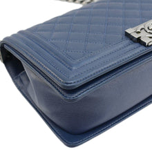 Load image into Gallery viewer, CHANEL Boy Bag Medium Quilted Leather Crossbody Bag Blue
